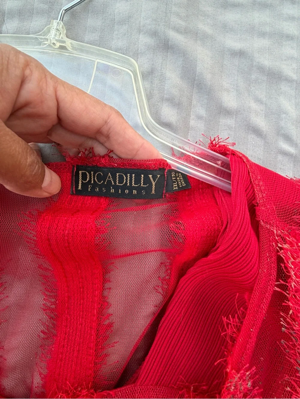 Picca Dilly Red Layered Open-Front Women's Sweater Cardigan